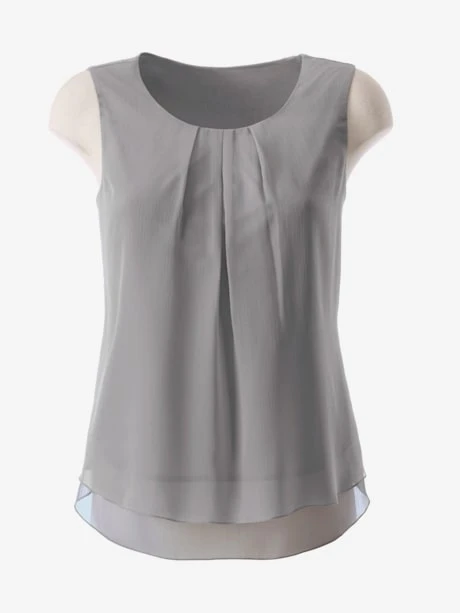 Top Femme évasé Avec Encolure Ronde Plissée 4 Top Femme évasé Avec Encolure Ronde Plissée – Image 4