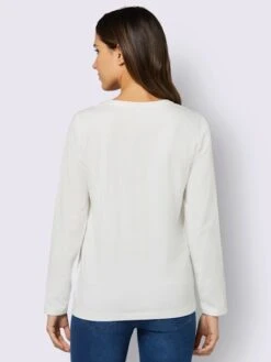 T-shirt à Manches Longues Encolure Arrondie Avec Petit V 6 T-shirt à Manches Longues Encolure Arrondie Avec Petit V -Womens Clothing Soldes Boutique 001.00ZUK03346 B18.001