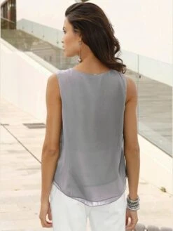 Top Femme évasé Avec Encolure Ronde Plissée 6 Top Femme évasé Avec Encolure Ronde Plissée -Womens Clothing Soldes Boutique 002.00BB357437 B03.003