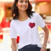 T-shirt Imprimé En Forme De Cœur -Womens Clothing Soldes Boutique 002.00ZUK03345 002.004