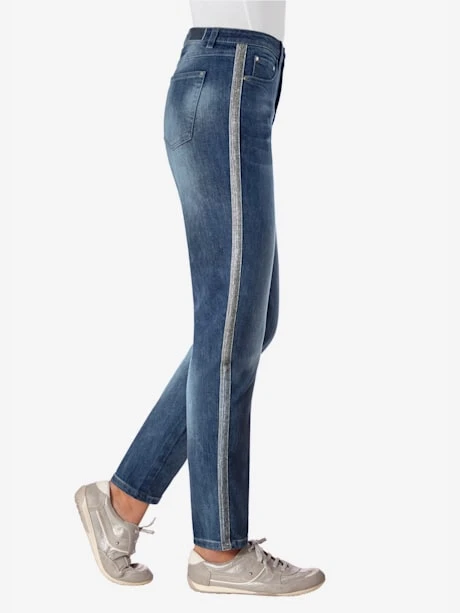 Jean Coupe Droite Bandes Argentées 2 Jean Coupe Droite Bandes Argentées – Image 2