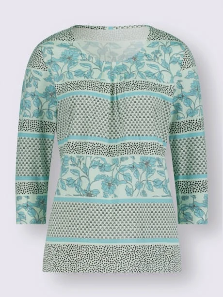 T-shirt à Manches 3/4 Plis Affinants à L'encolure 4 T-shirt à Manches 3/4 Plis Affinants à L'encolure – Image 4