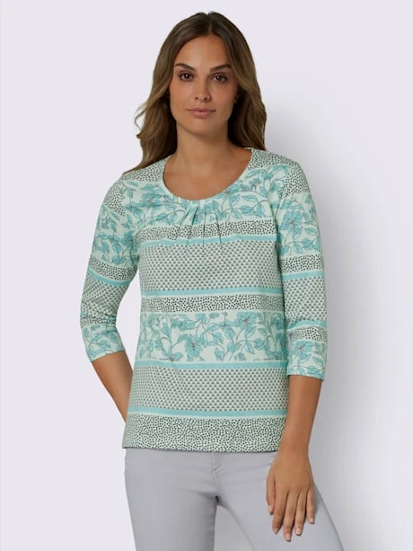 T-shirt à Manches 3/4 Plis Affinants à L'encolure 2 T-shirt à Manches 3/4 Plis Affinants à L'encolure – Image 2