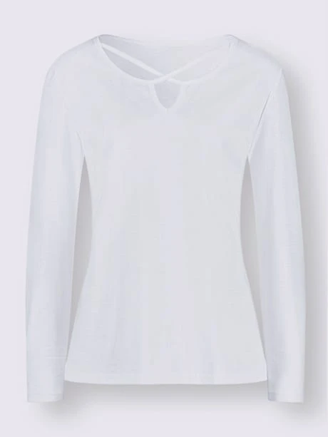 T-shirt à Manches Longues Encolure Fantaisie 3 T-shirt à Manches Longues Encolure Fantaisie – Image 3