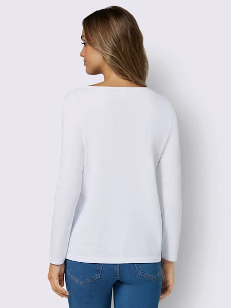 T-shirt à Manches Longues Encolure Fantaisie 2 T-shirt à Manches Longues Encolure Fantaisie – Image 2