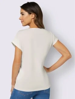 T-shirt à Encolure Ronde Imprimé Transfert Couleur Argent -Womens Clothing Soldes Boutique 004.00ZUK03346 B27.001