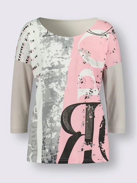 T-shirt à Manches 3/4 Petites Pierres Brillantes Fantaisie 4 T-shirt à Manches 3/4 Petites Pierres Brillantes Fantaisie – Image 4