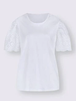 T-shirt à Manches Courtes Superbe Broderie Ajourée -Womens Clothing Soldes Boutique 004.00ZUK92345 B67.001