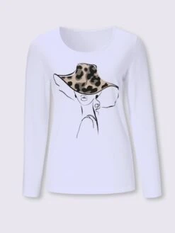 T-shirt à Manches Longues Imprimé 5 T-shirt à Manches Longues Imprimé -Womens Clothing Soldes Boutique 005.00ZUK92344 006.001