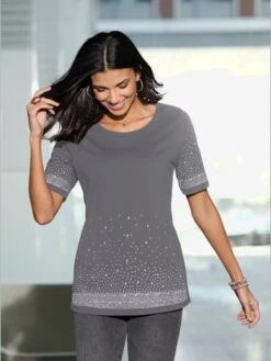 T-shirt à Manches Courtes Pierres Ornementales Brillantes