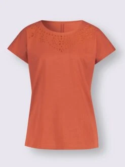 T-shirt à Manches Courtes Superbe Broderie Ajourée -Womens Clothing Soldes Boutique 007.00ZUK92347 B07.001