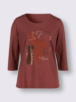 T-shirt à Manches 3/4 Pur Coton -Womens Clothing Soldes Boutique 009.00F0123146 B04.001