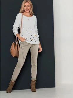 Jean Coutures Décoratives Diagonales Coupe Slim Délavé 7 Jean Coutures Décoratives Diagonales Coupe Slim Délavé -Womens Clothing Soldes Boutique 009.99EXT56442 A01.001