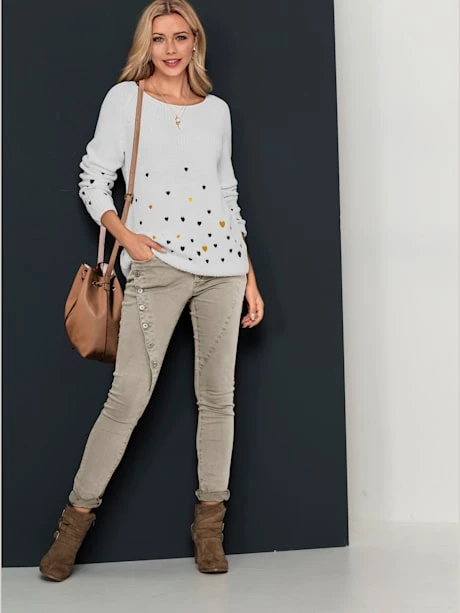 Jean Coutures Décoratives Diagonales Coupe Slim Délavé 4 Jean Coutures Décoratives Diagonales Coupe Slim Délavé – Image 4