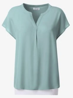 Chemisier Uni à Col V Mancherons Confortables