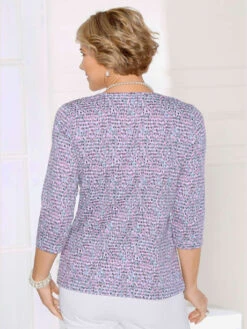 T-shirt à Motif Multi-couleurs Manches 3/4 -Womens Clothing Soldes Boutique 012.00TJ357237 A01.005