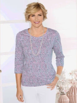 T-shirt à Motif Multi-couleurs Manches 3/4