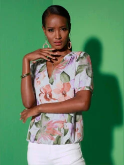 Chemisier à Manches Courtes Superbe Aspect Cache-cœur