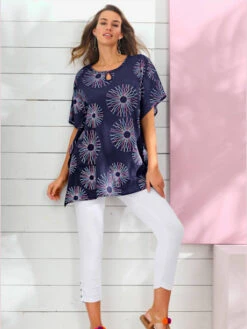 Chemisier à Manches Courtes Coupe Avantageuse