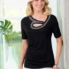 T-shirt à Manches Courtes 100% Viscose -Womens Clothing Soldes Boutique 018.00ZUK05547 008.027