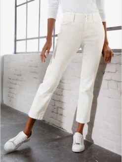 Jean 7/8 élégant Logo Brodé Sur La Poche Arrière