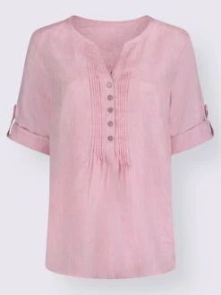 Chemisier Uni à Fronces Affinantes Manches 3/4 -Womens Clothing Soldes Boutique 023.00F0257441 B13.001