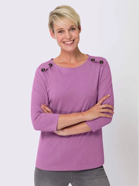 T-shirt à Manches 3/4 Couture D'épaule Avancée 2 T-shirt à Manches 3/4 Couture D'épaule Avancée – Image 2