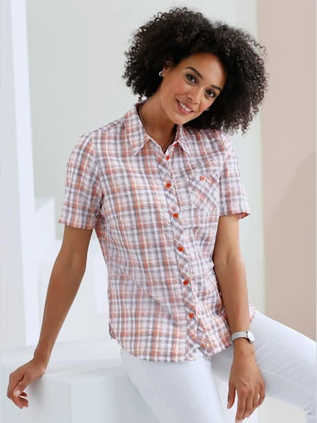 Chemisier En Coton Qualité Seersucker 1 Chemisier En Coton Qualité Seersucker