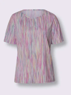 T-shirt à Manches Courtes Superbes Rayures -Womens Clothing Soldes Boutique 025.00ZUK03347 B22.001