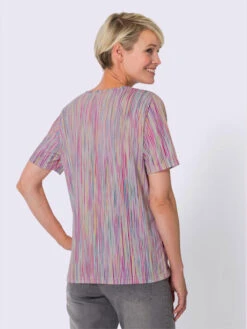 T-shirt à Manches Courtes Superbes Rayures -Womens Clothing Soldes Boutique 025.00ZUK03347 B23.001