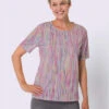 T-shirt à Manches Courtes Superbes Rayures -Womens Clothing Soldes Boutique 025.00ZUK03347 B24.001