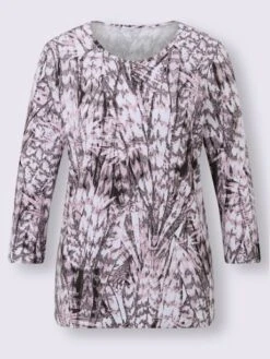 T-shirt En Viscose Imprimé All-over Col Rond Manches 3/4 -Womens Clothing Soldes Boutique 030.00BOD00142 B01.001