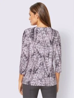 T-shirt En Viscose Imprimé All-over Col Rond Manches 3/4 -Womens Clothing Soldes Boutique 030.00BOD00142 B02.001