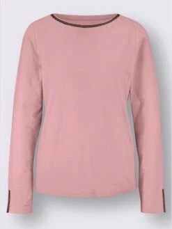 T-shirt à Manches Longues Petites Pierres Fantaisie Sur L'encolure -Womens Clothing Soldes Boutique 031.00F0130046 B14.002