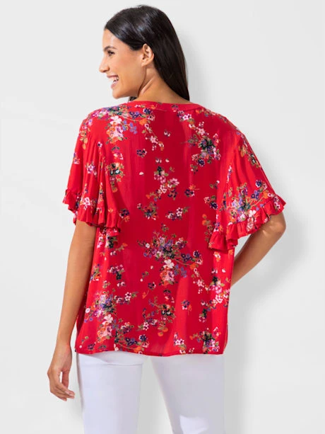 Chemisier Froissé Manches Chauve-souris Seyantes 3 Chemisier Froissé Manches Chauve-souris Seyantes – Image 3