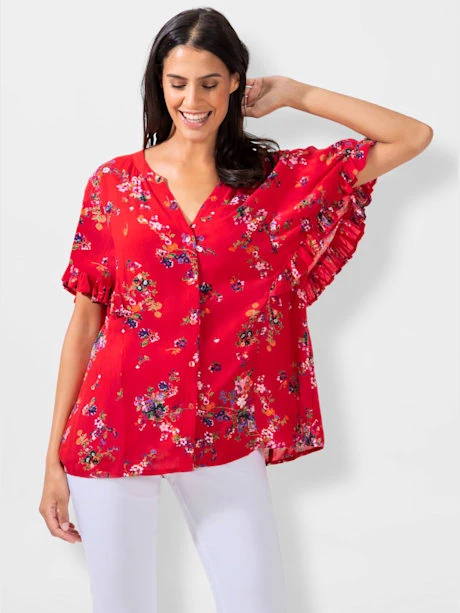 Chemisier Froissé Manches Chauve-souris Seyantes 2 Chemisier Froissé Manches Chauve-souris Seyantes – Image 2