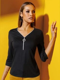 T-shirt à Manches 3/4 95% Viscose