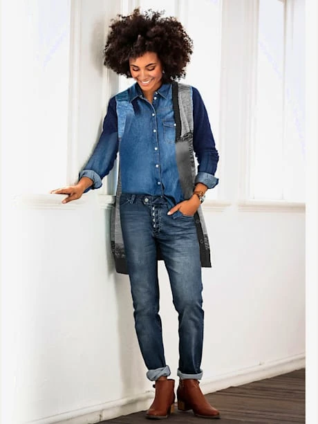 Jean Fermeture à Boutons Effet Délavé 4 Jean Fermeture à Boutons Effet Délavé – Image 4