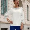 T-shirt En Dentelle Qualité Viscose Douce -Womens Clothing Soldes Boutique 054.00PRO30045 002.014