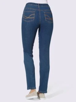 Jean Slim 5 Poches Rivets Décoratifs Sur Les Poches -Womens Clothing Soldes Boutique 062.00PRO09844 B19.001