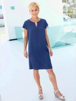 Robe évasée Manches Courtes Col Rond Encolure En V