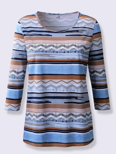T-shirt à Manches 3/4 Motif à Rayures Mode 3 T-shirt à Manches 3/4 Motif à Rayures Mode – Image 3