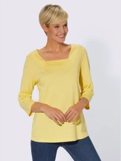 T-shirt à Manches 3/4 Un Basique Facile à Assortir -Womens Clothing Soldes Boutique 102.00BJ255347 B36.002