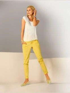 T-shirt à Encolure Ronde Qualité Dévoré, Imprimé Effet Ton Sur Ton