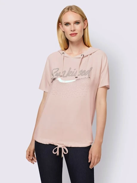 T-shirt Capuche Avec Coulisse Et Lien à Nouer 2 T-shirt Capuche Avec Coulisse Et Lien à Nouer – Image 2