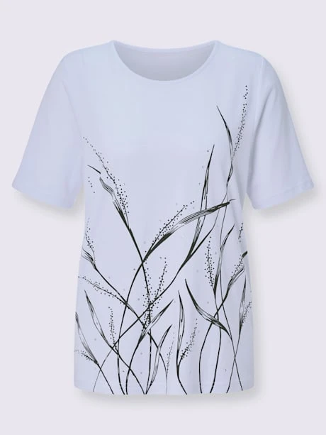 T-shirt à Encolure Ronde Petites Pierres Brillantes Fantaisie 4 T-shirt à Encolure Ronde Petites Pierres Brillantes Fantaisie – Image 4