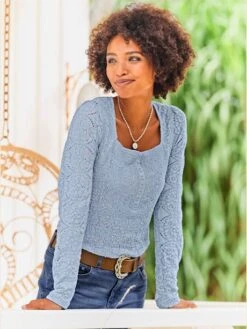 T-shirt Superbe Empiècement En Dentelle