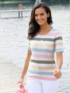 T-shirt à Rayures Rayures Fines