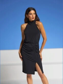 Robe En Jersey Col Montant Tendance