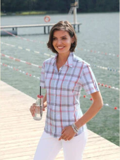 Chemisier à Carreaux Manches Avec Bride